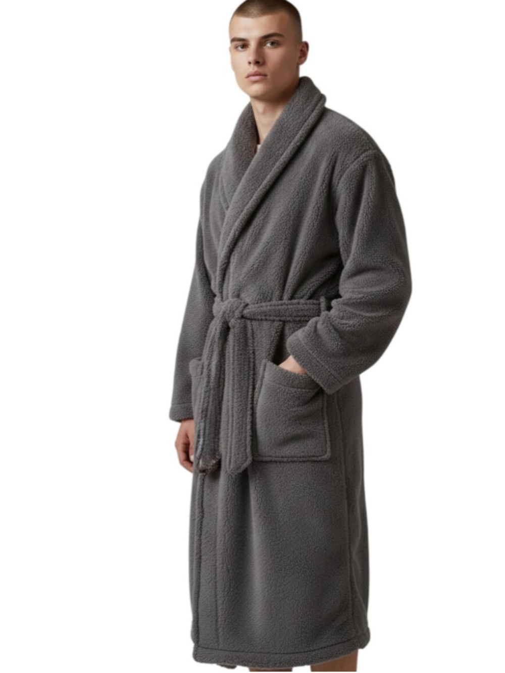 Barefoot Dreams CozyChic Robe Gray Unisex Size 2 - Men M, Women L/XL